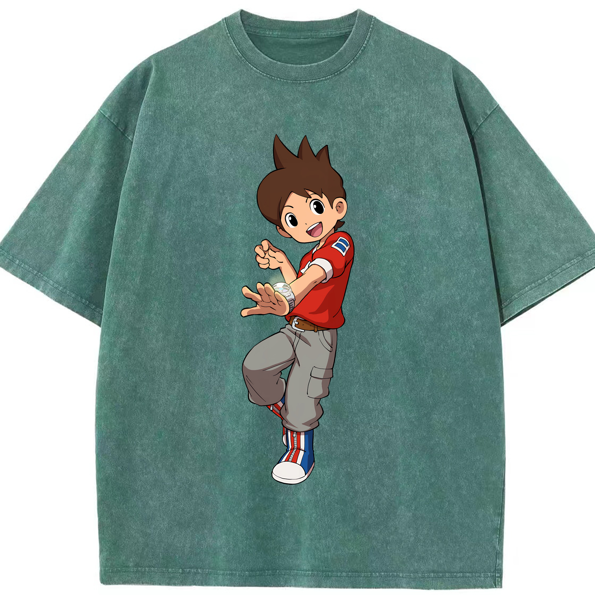 （画像用） 妖怪ウォッチ Yo-kai Watch 綿100% ヴィンテージ風 半袖Tシャツ（フロントプリント）